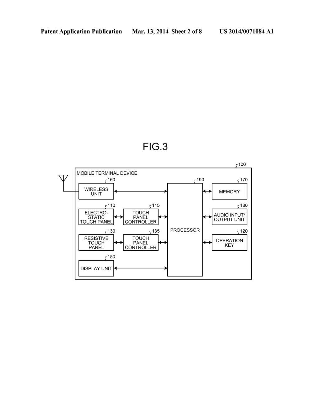 INFORMATION TERMINAL DEVICE AND TOUCH COORDINATE DETERMINATION METHOD - diagram, schematic, and image 03