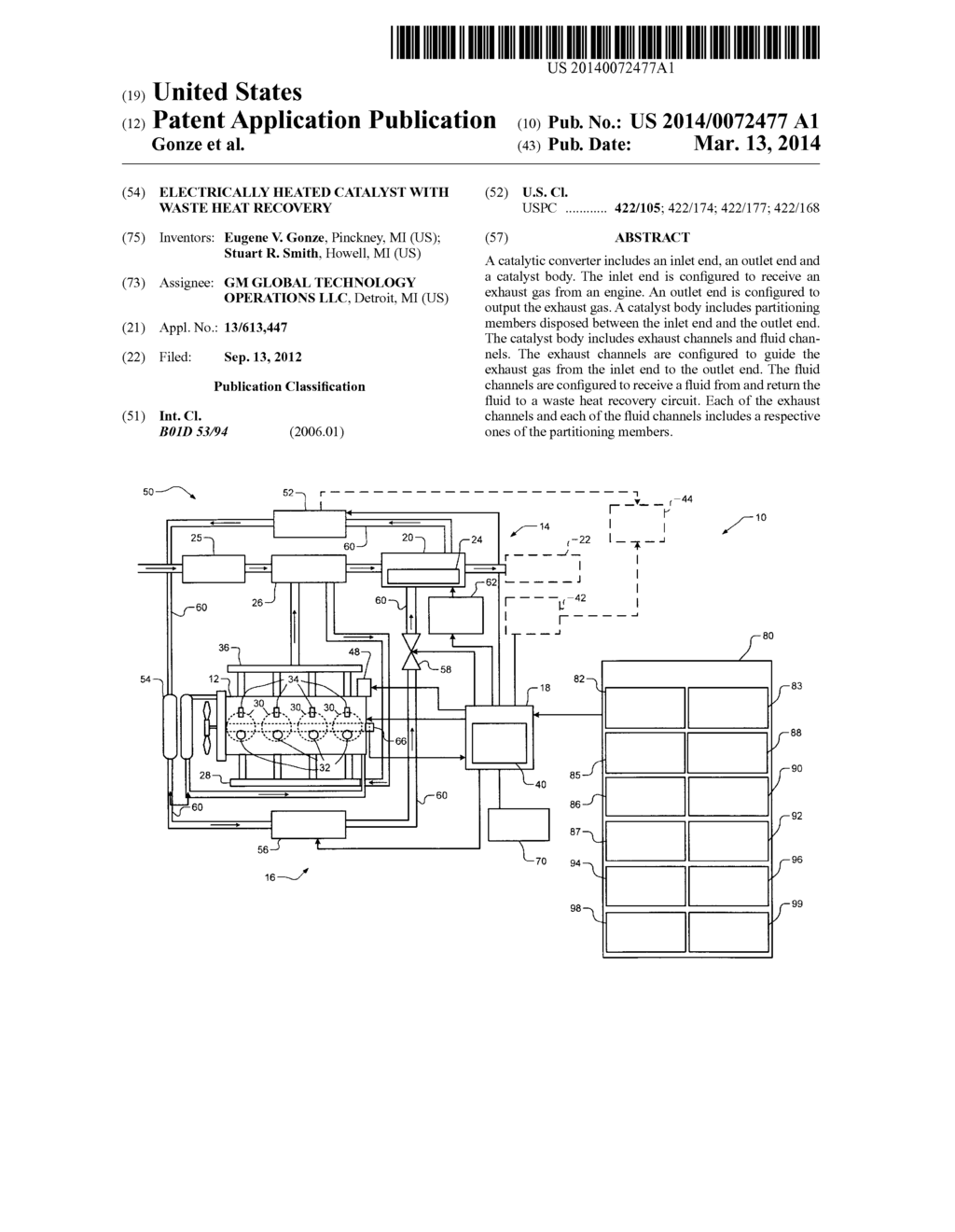 ELECTRICALLY HEATED CATALYST WITH WASTE HEAT RECOVERY - diagram, schematic, and image 01