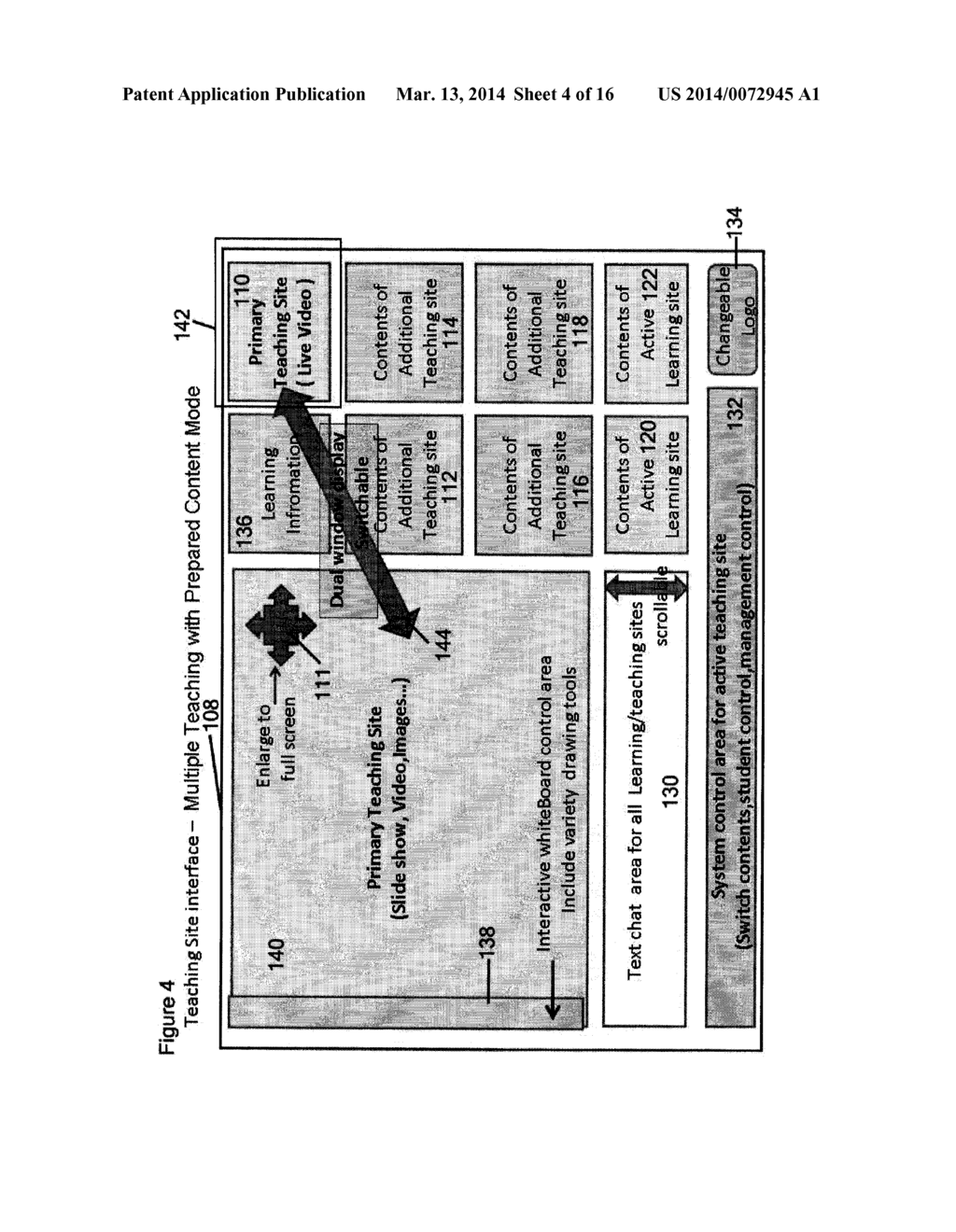 Method and a system to deliver a live and instant interactive school     experience over a plurality of learning sites at different locations,     such locations being broadcast simultaneously to a plurality of cohort or     individual learners at different locations throughout a network. - diagram, schematic, and image 05