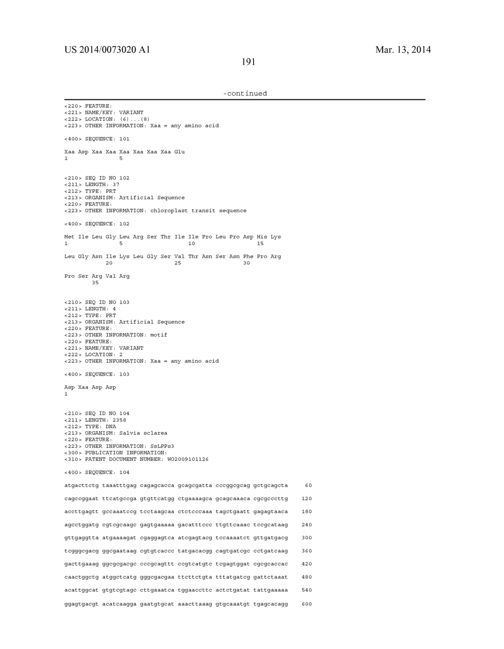 Sclareol and labdenediol diphosphate synthase polypeptides, encoding     nucleic acid molecules and uses thereof - diagram, schematic, and image 219