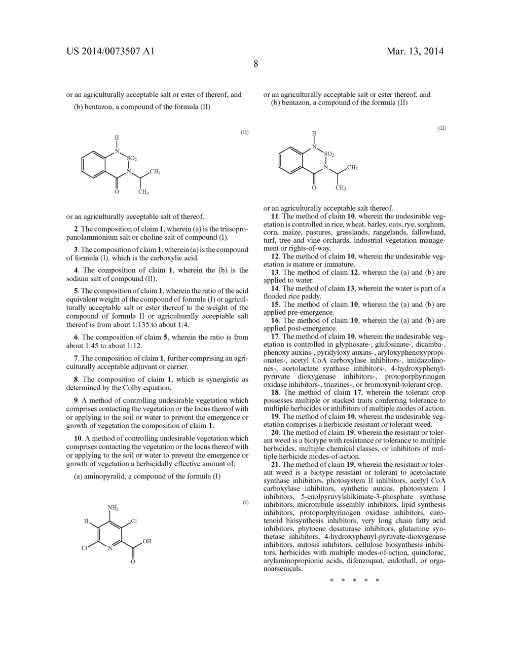 HERBICIDAL COMPOSITIONS COMPRISING AMINOPYRALID AND BENTAZON - diagram, schematic, and image 09