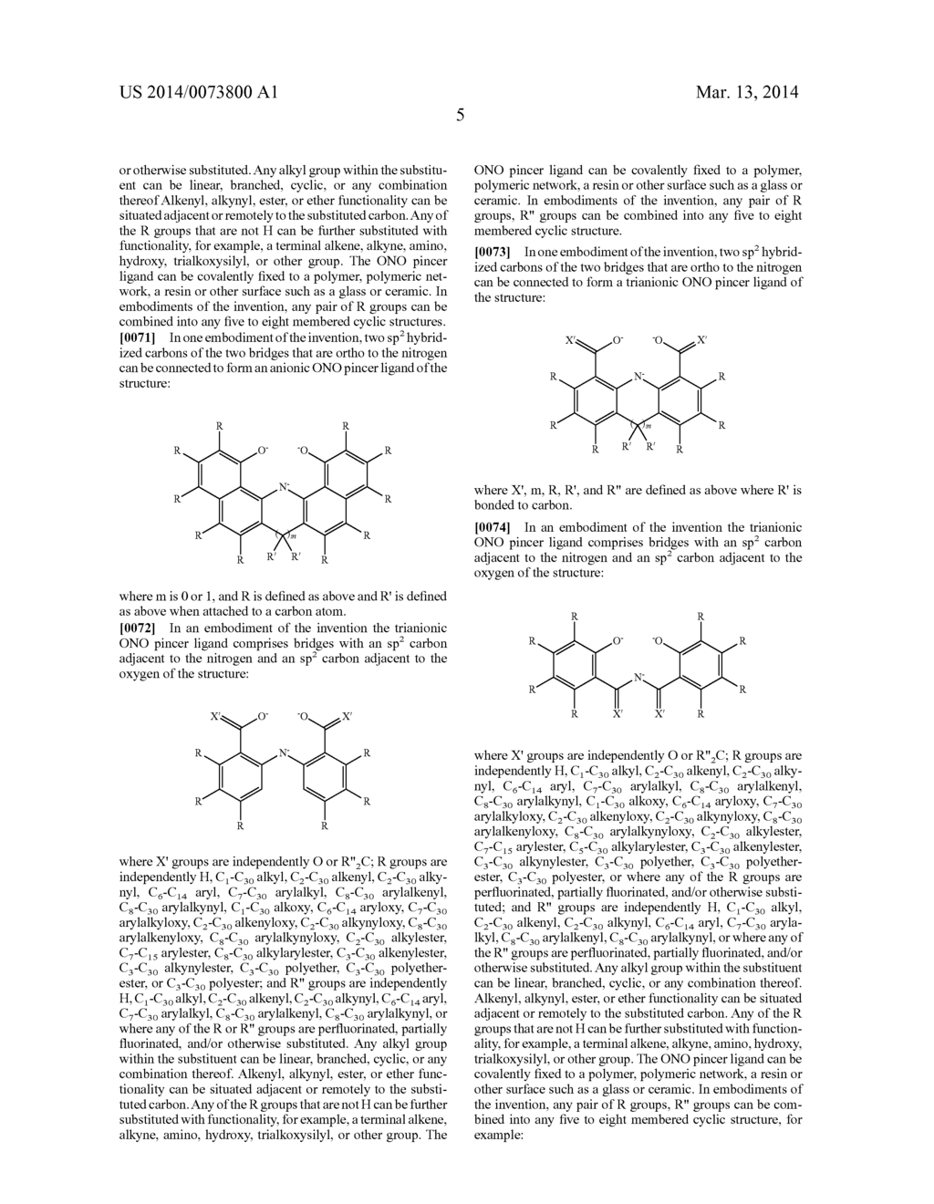 ONO PINCER LIGANDS AND ONO PINCER LIGAND COMPRISING METAL COMPLEXES - diagram, schematic, and image 55