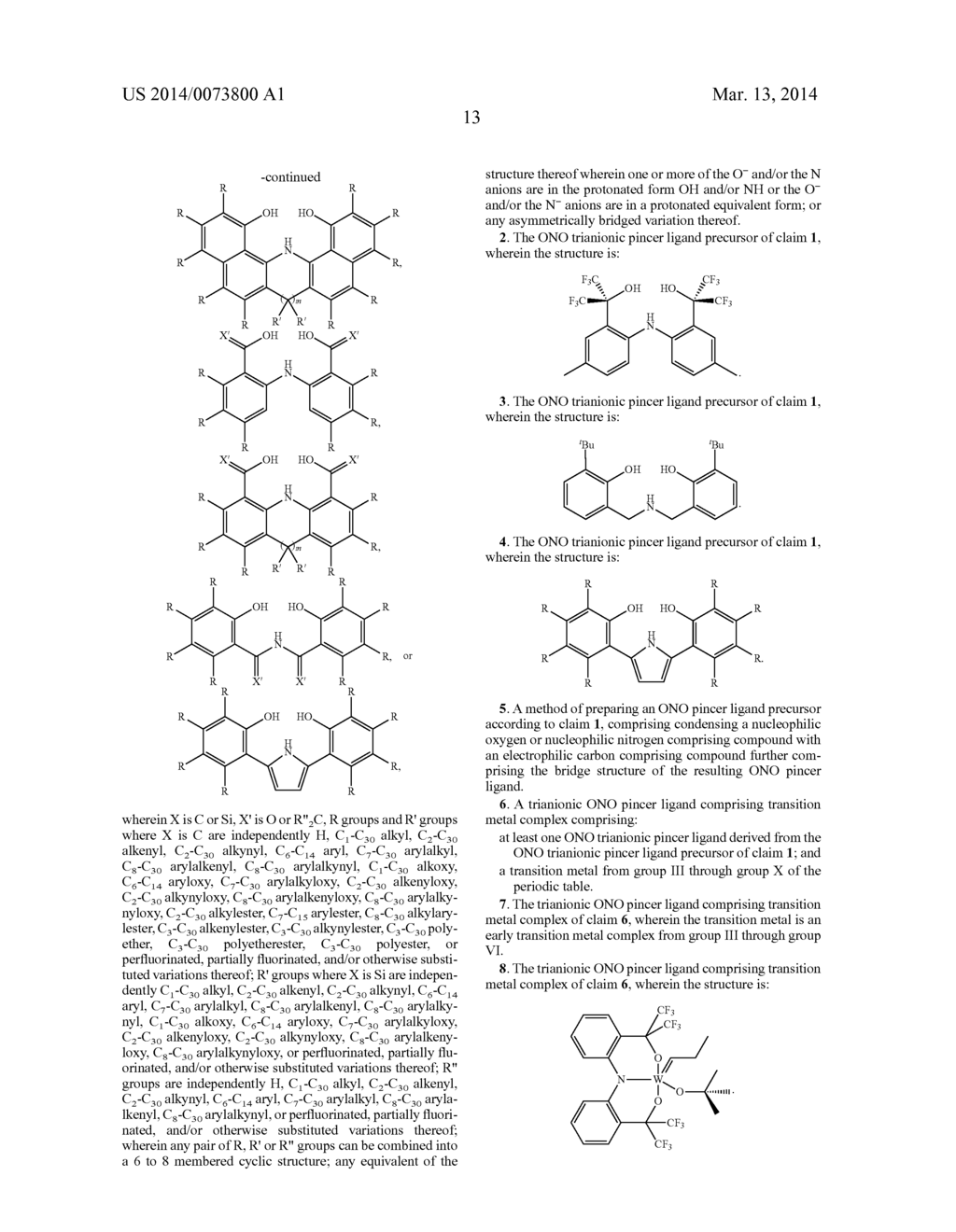 ONO PINCER LIGANDS AND ONO PINCER LIGAND COMPRISING METAL COMPLEXES - diagram, schematic, and image 63