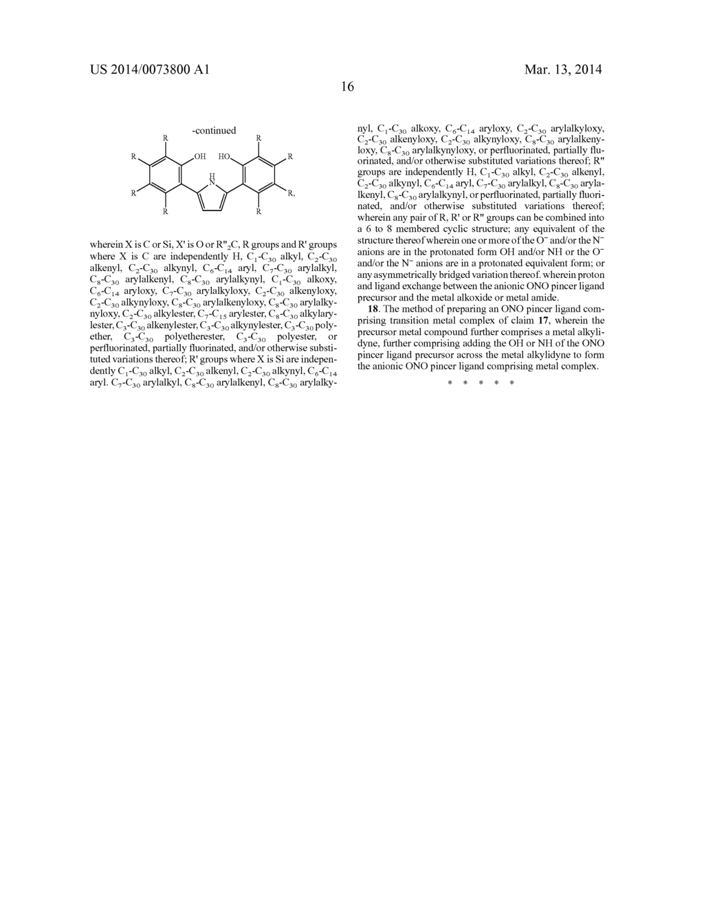 ONO PINCER LIGANDS AND ONO PINCER LIGAND COMPRISING METAL COMPLEXES - diagram, schematic, and image 66