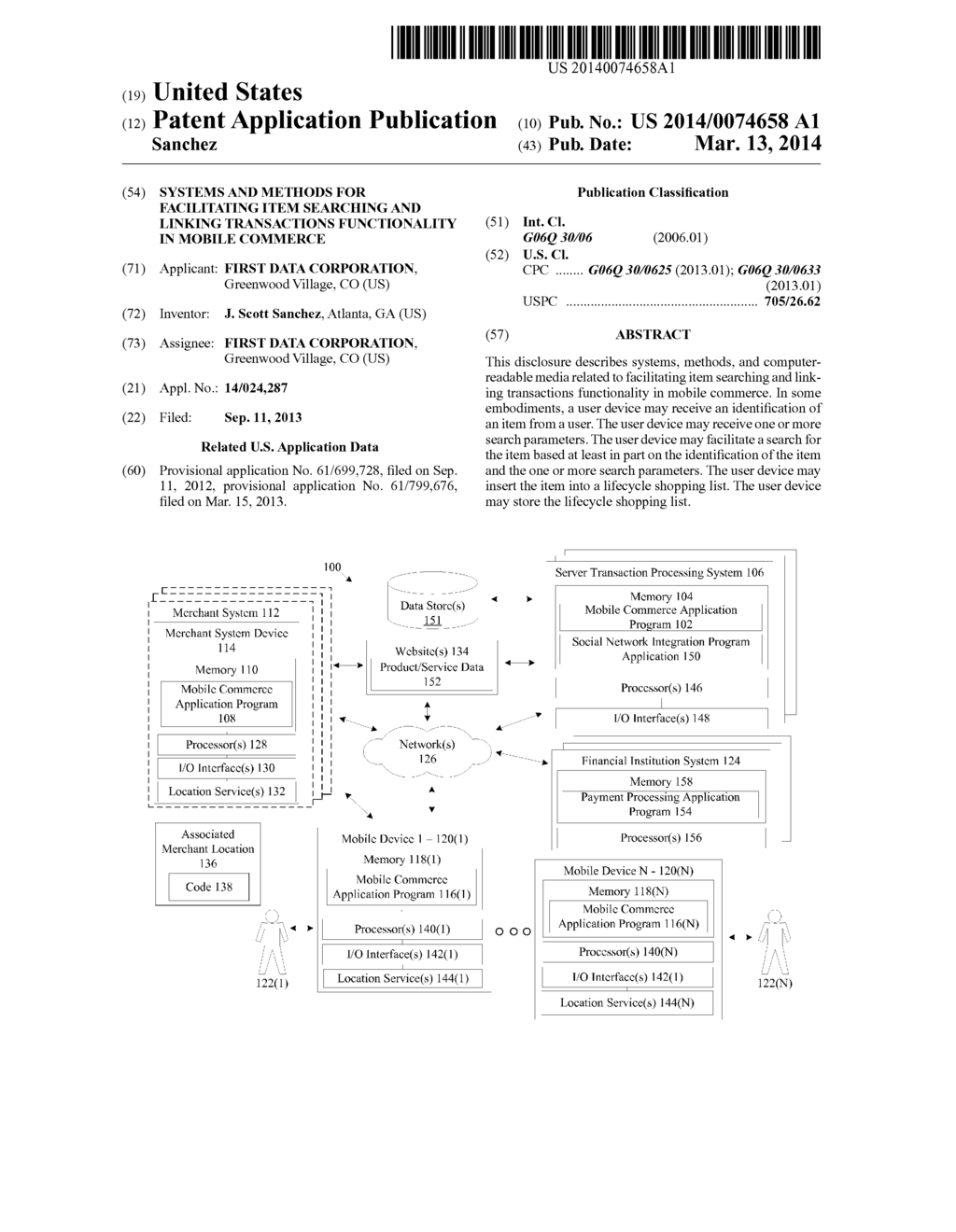 SYSTEMS AND METHODS FOR FACILITATING ITEM SEARCHING AND LINKING     TRANSACTIONS FUNCTIONALITY IN MOBILE COMMERCE - diagram, schematic, and image 01