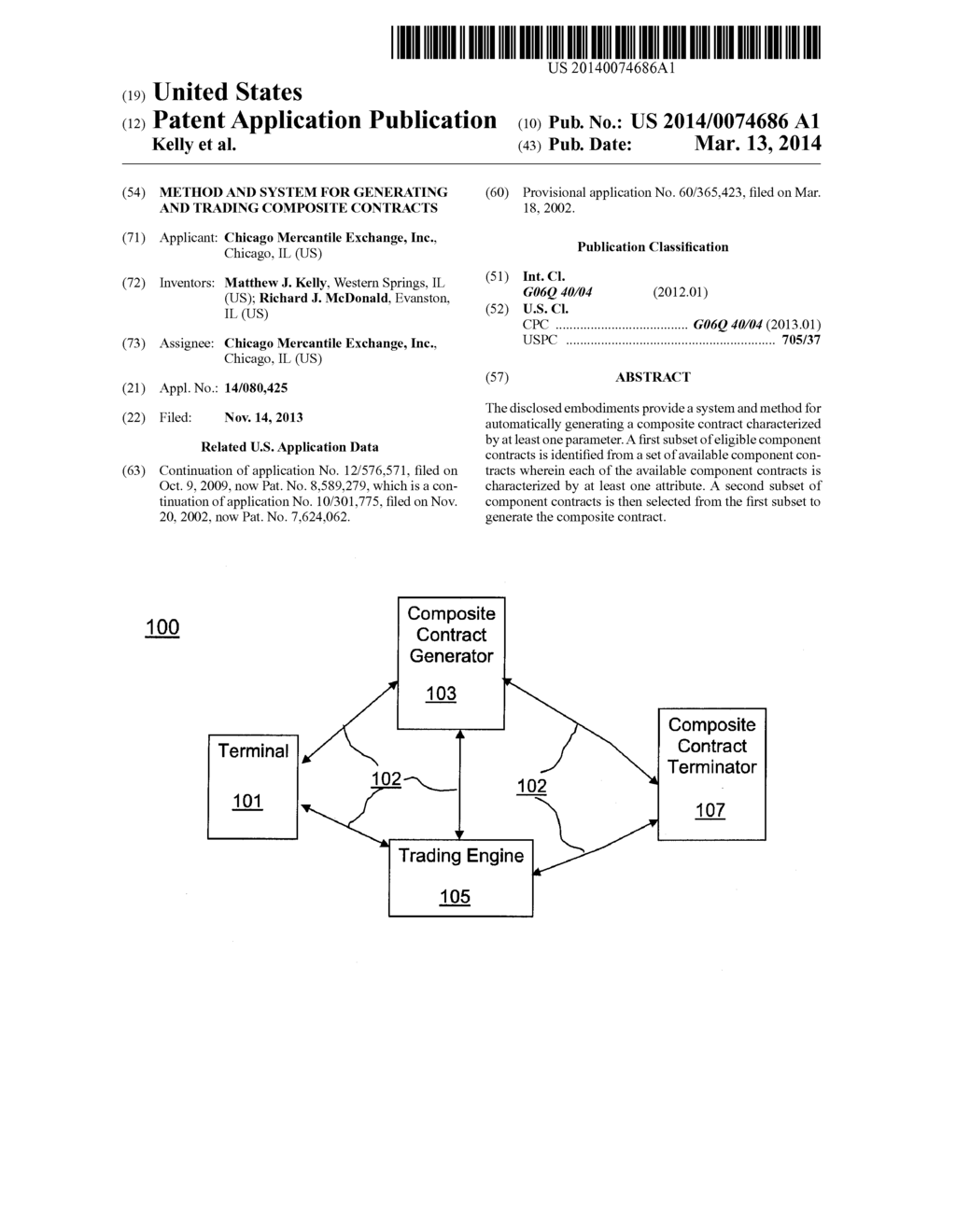 METHOD AND SYSTEM FOR GENERATING AND TRADING COMPOSITE  CONTRACTS - diagram, schematic, and image 01