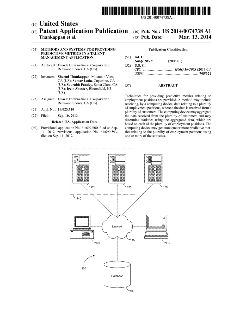 METHODS AND SYSTEMS FOR PROVIDING PREDICTIVE METRICS IN A TALENT     MANAGEMENT APPLICATION - diagram, schematic, and image 01