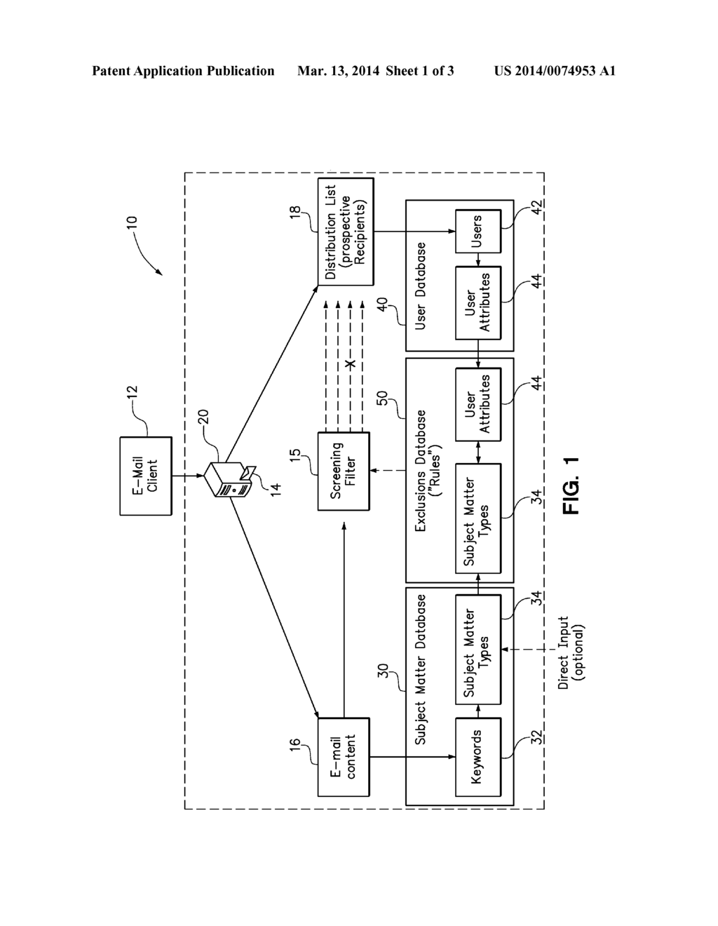 AUTOMATED E-MAIL SCREENING TO VERIFY RECIPIENTS OF AN OUTGOING E-MAIL     MESSAGE - diagram, schematic, and image 02