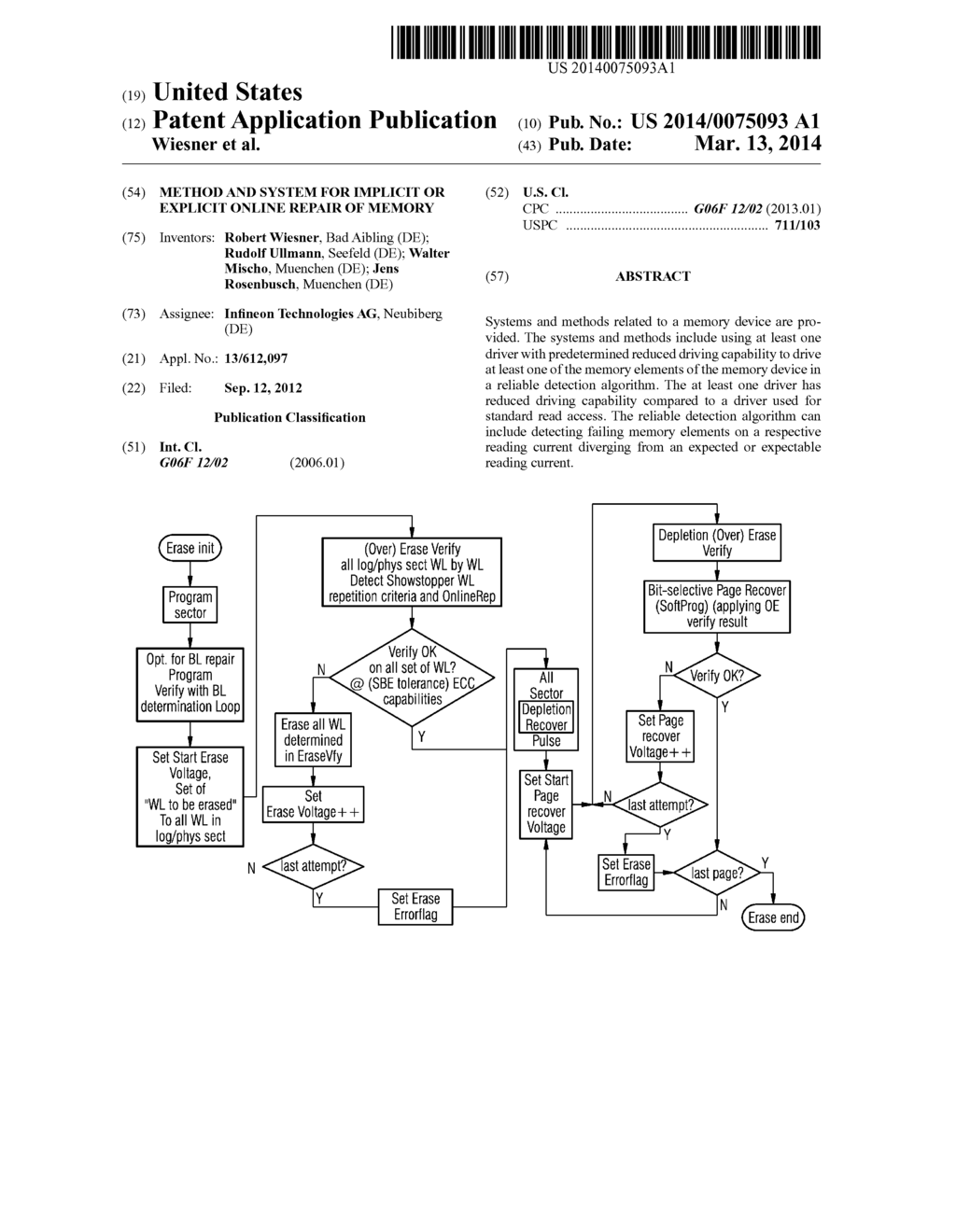 METHOD AND SYSTEM FOR IMPLICIT OR EXPLICIT ONLINE REPAIR OF MEMORY - diagram, schematic, and image 01