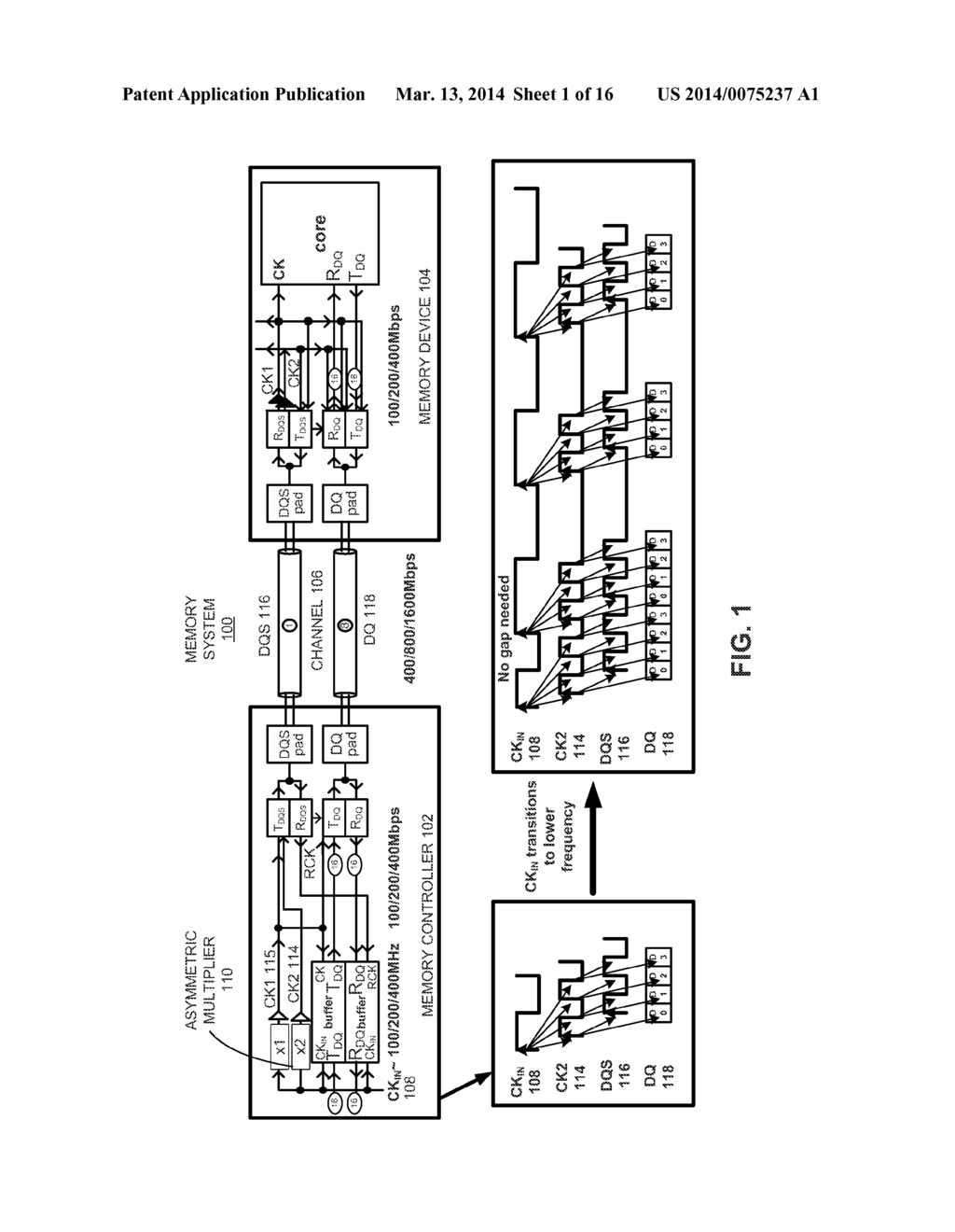 MEMORY SYSTEM USING ASYMMETRIC SOURCE-SYNCHRONOUS CLOCKING - diagram, schematic, and image 02