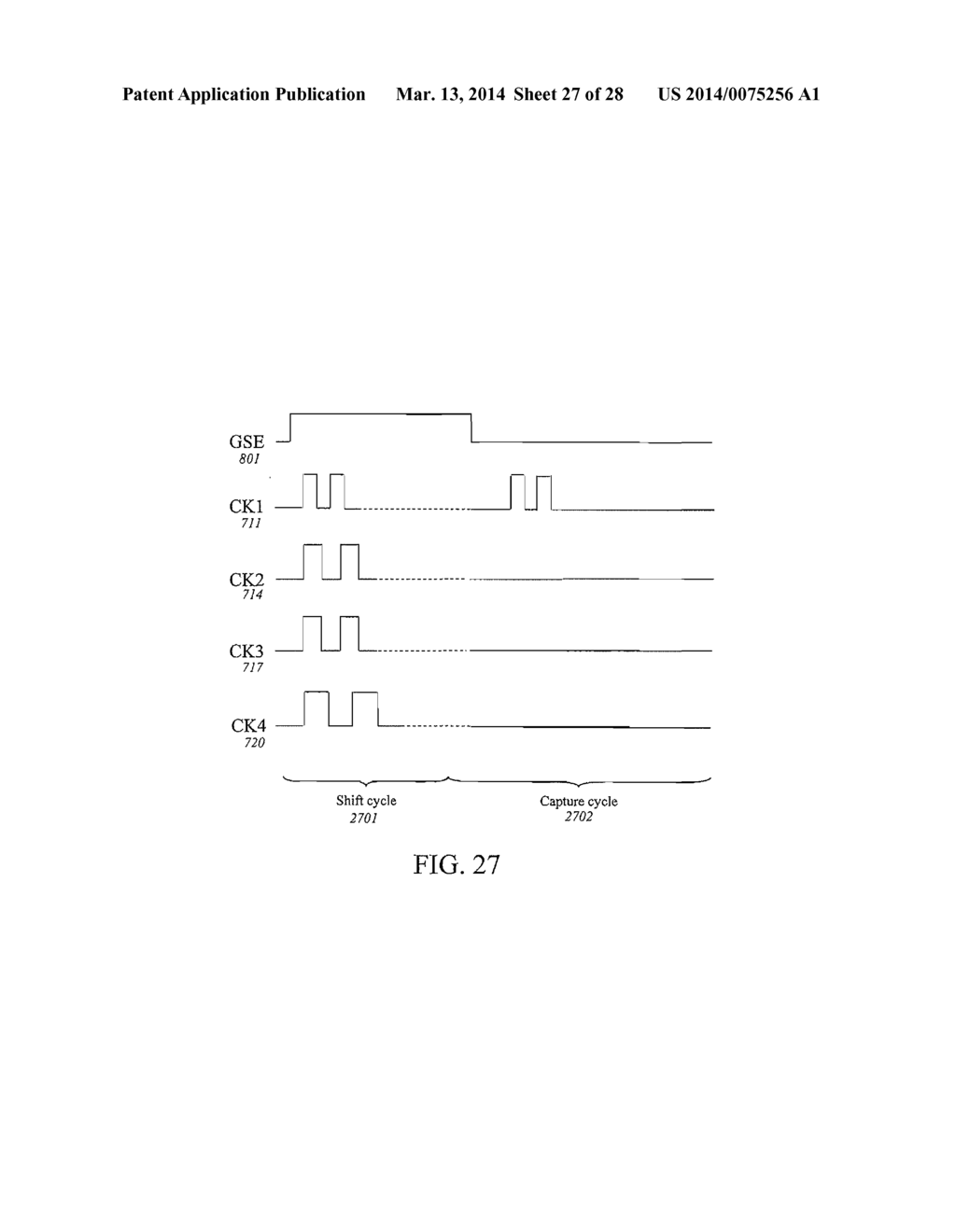 Multiple-Capture DFT System for Detecting or Locating Crossing     Clock-Domain Faults During Self-Test or Scan-Test - diagram, schematic, and image 28