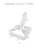 DISPOSABLE LIQUID ABSORBING CLEANING PAD FOR A HAND HELD CLEANING     IMPLEMENT HAVING AN ELONGATED HANDLE diagram and image