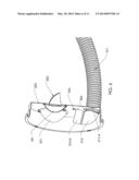 LID WITH CURVED EDGE AND DOMED AIR OUTLETS AND FASTENING METHOD FOR THE     CONNECTING PIPE FOR COLLECTING LEAVES WITH A BLOWER/VACUUM AND THE     DISCHARGE OF DEBRIS INTO A BAG diagram and image