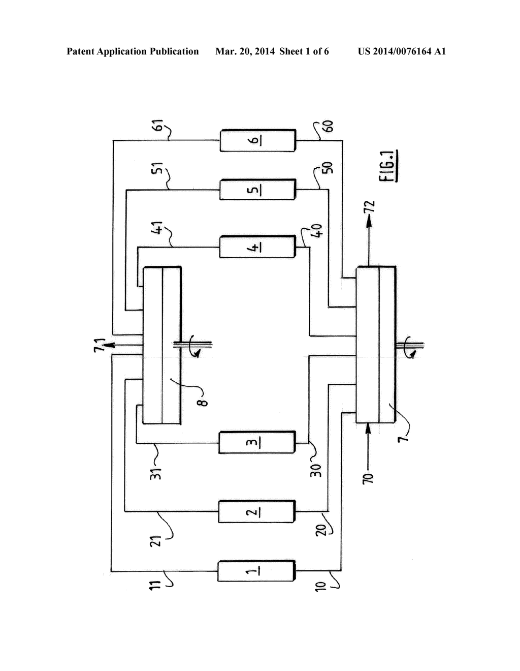 ADSORPTION PURIFICATION UNIT WITH ROTARY DISTRIBUTOR AND MEANS FOR     REGULATING THE FLOW RATES - diagram, schematic, and image 02