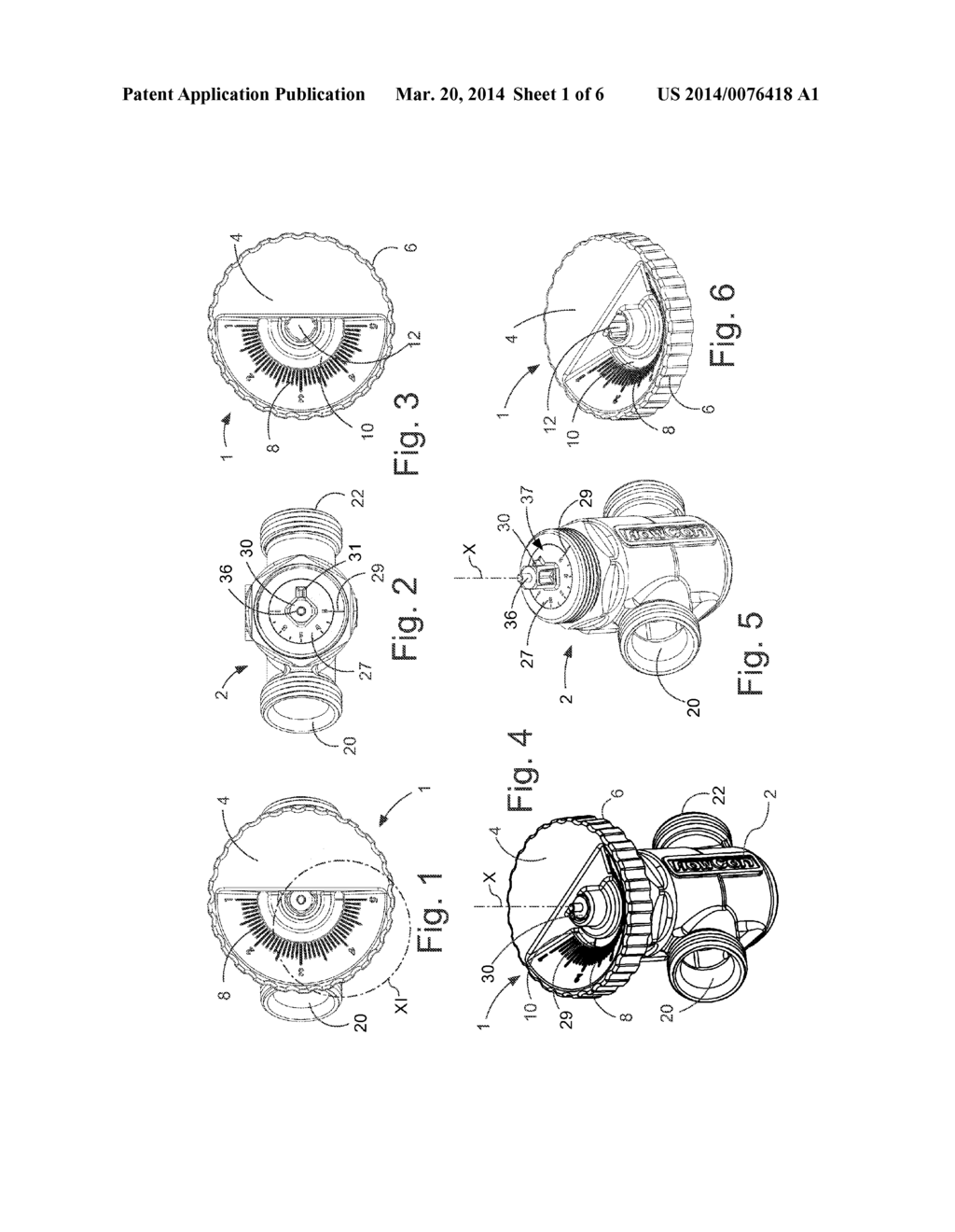 Detachable Handle for Adjusting a Valve and an Assembly Comprising a     Detachable Handle and a Valve - diagram, schematic, and image 02