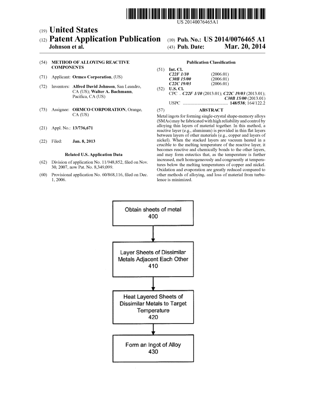 METHOD OF ALLOYING REACTIVE COMPONENTS - diagram, schematic, and image 01