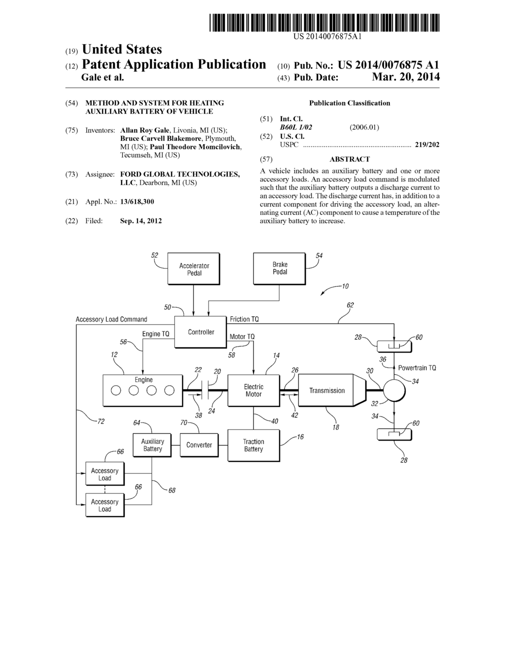 Method and System for Heating Auxiliary Battery of Vehicle - diagram, schematic, and image 01