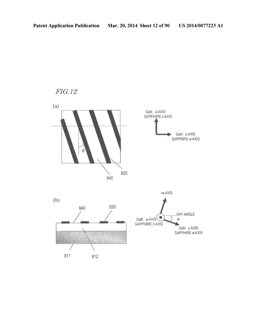 STRUCTURE FOR GROWTH OF NITRIDE SEMICONDUCTOR LAYER, STACKED STRUCTURE,     NITRIDE-BASED SEMICONDUCTOR ELEMENT, LIGHT SOURCE, AND MANUFACTURING     METHOD FOR SAME - diagram, schematic, and image 13