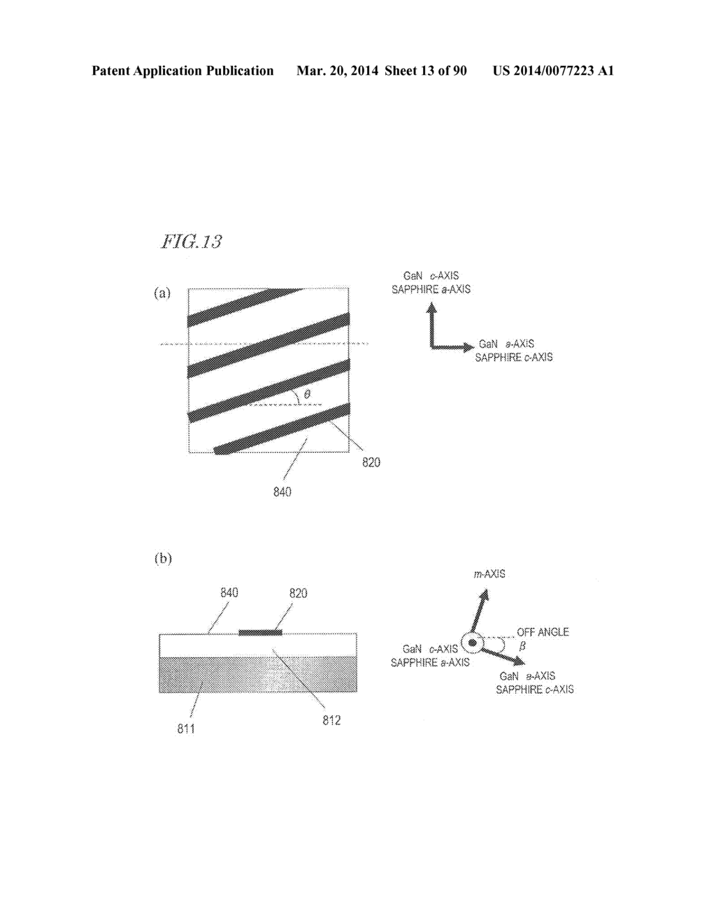 STRUCTURE FOR GROWTH OF NITRIDE SEMICONDUCTOR LAYER, STACKED STRUCTURE,     NITRIDE-BASED SEMICONDUCTOR ELEMENT, LIGHT SOURCE, AND MANUFACTURING     METHOD FOR SAME - diagram, schematic, and image 14