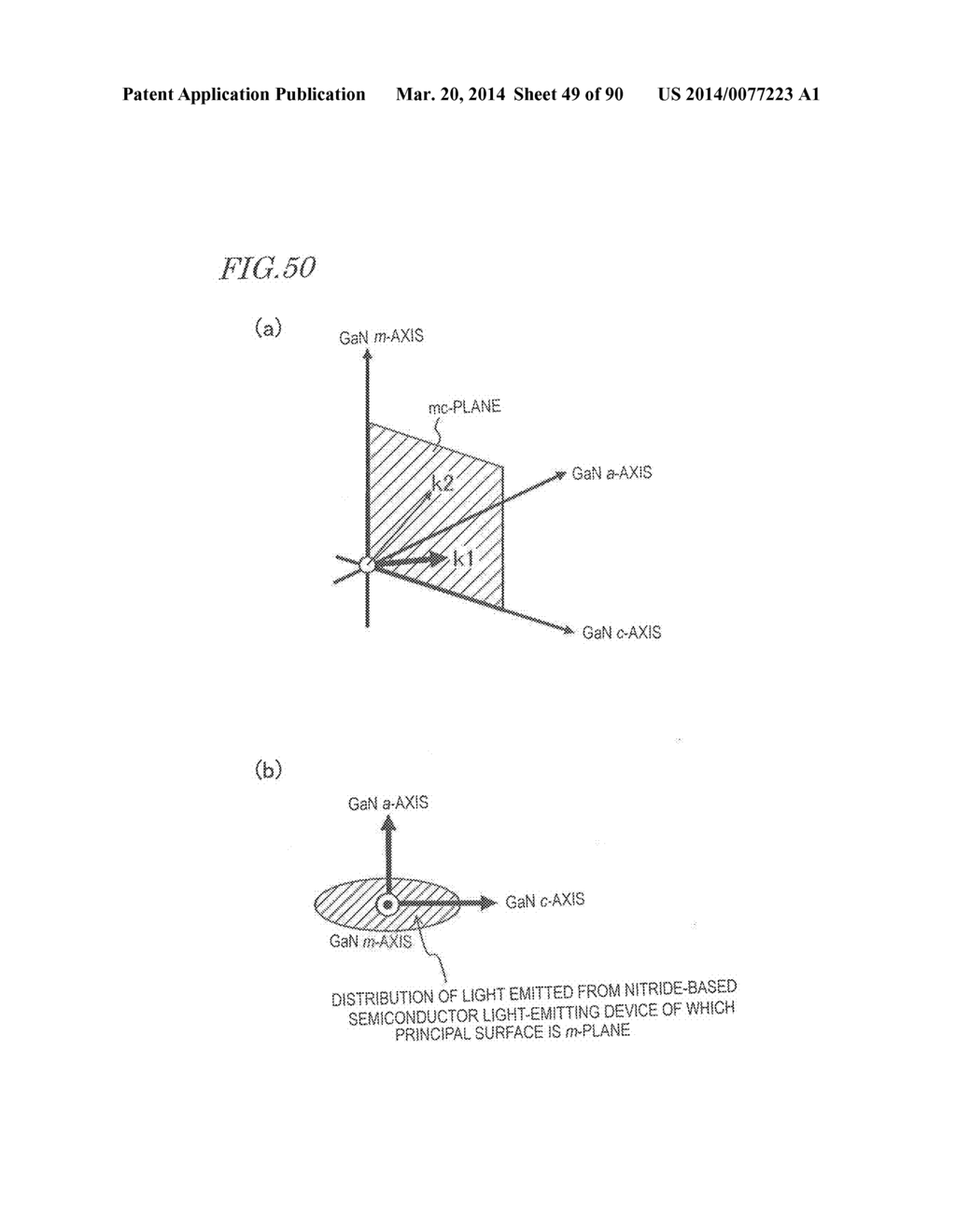 STRUCTURE FOR GROWTH OF NITRIDE SEMICONDUCTOR LAYER, STACKED STRUCTURE,     NITRIDE-BASED SEMICONDUCTOR ELEMENT, LIGHT SOURCE, AND MANUFACTURING     METHOD FOR SAME - diagram, schematic, and image 50