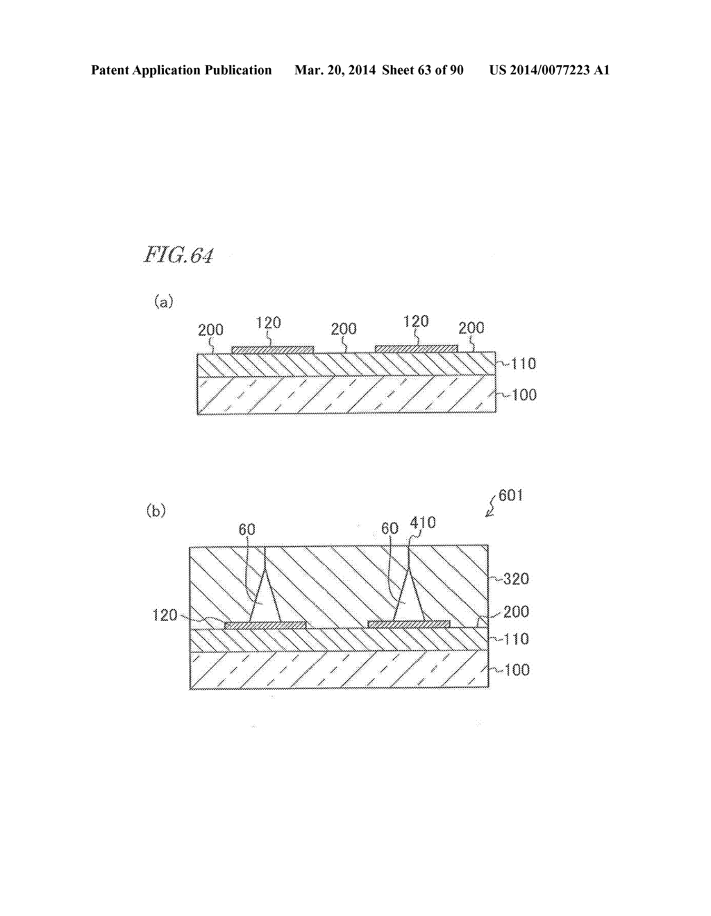 STRUCTURE FOR GROWTH OF NITRIDE SEMICONDUCTOR LAYER, STACKED STRUCTURE,     NITRIDE-BASED SEMICONDUCTOR ELEMENT, LIGHT SOURCE, AND MANUFACTURING     METHOD FOR SAME - diagram, schematic, and image 64