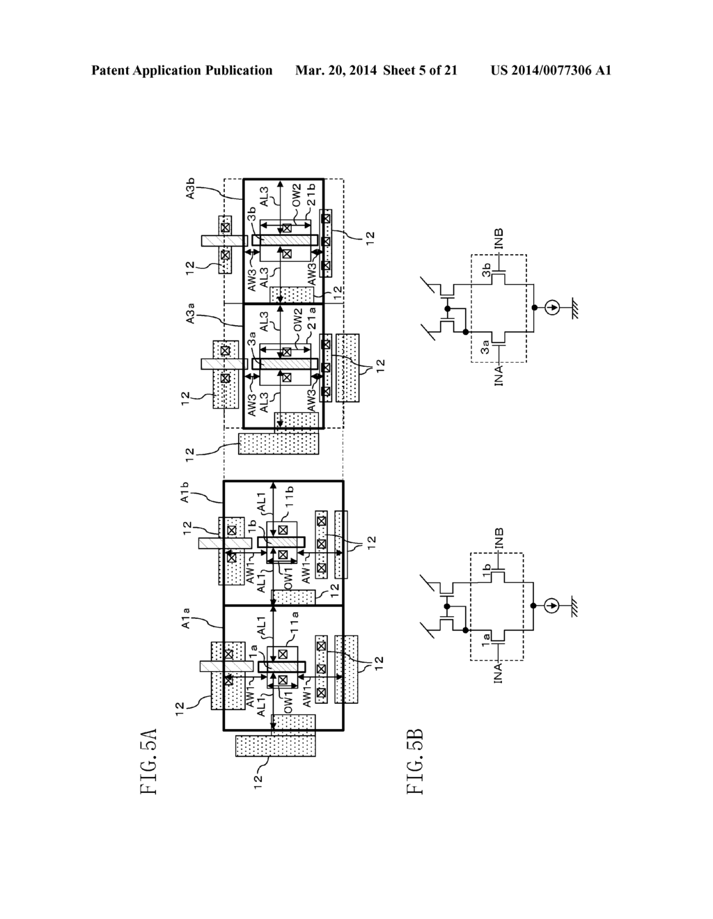 SEMICONDUCTOR DEVICE LAYOUT REDUCING IMBALANCE IN CHARACTERISTICS OF     PAIRED TRANSISTORS - diagram, schematic, and image 06