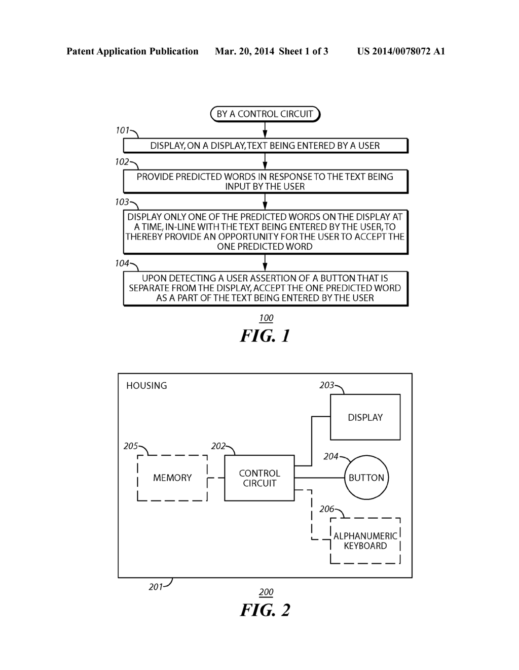 Method and Apparatus Pertaining to the Display and Acceptance of Predicted     Text - diagram, schematic, and image 02