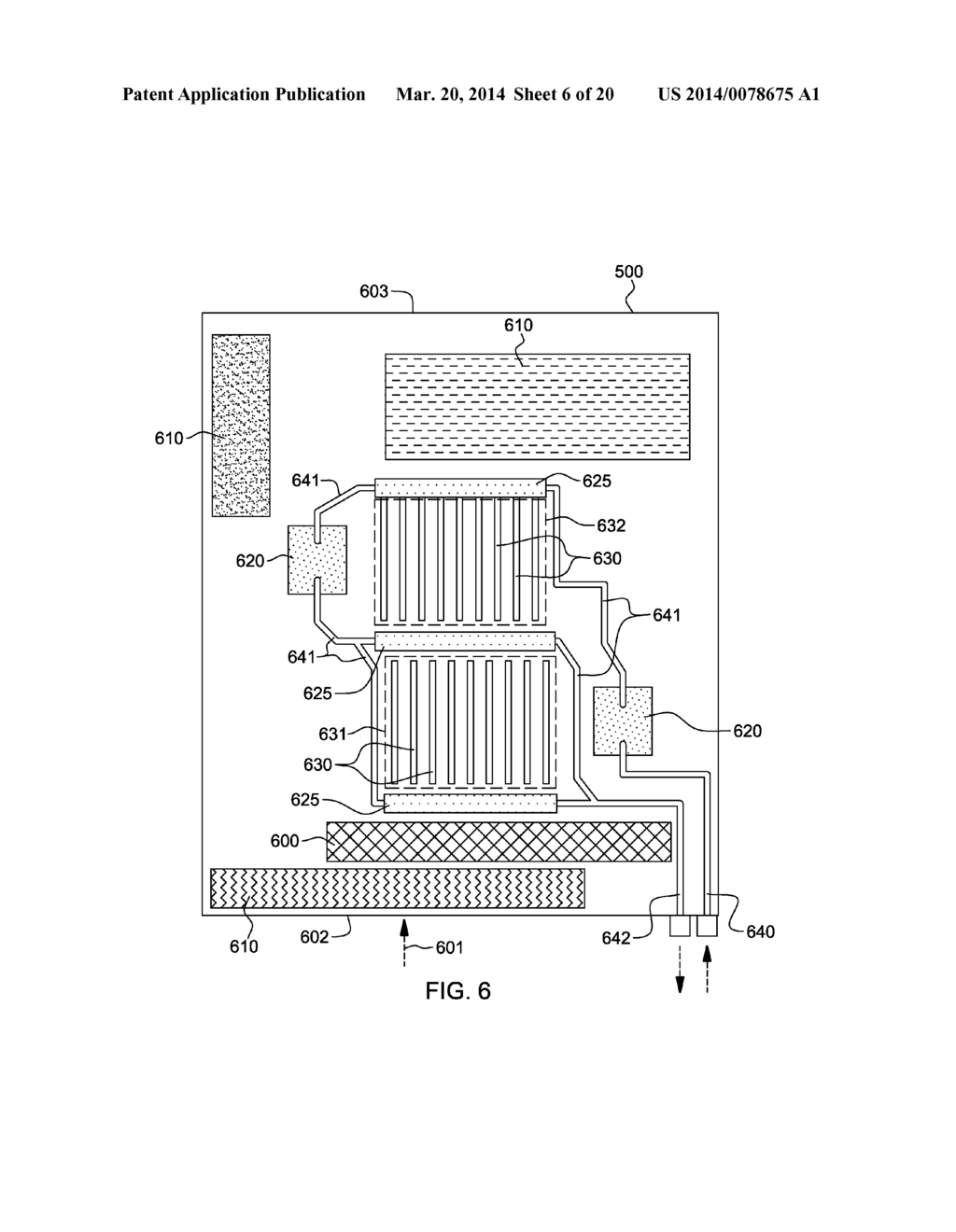 COOLED ELECTRONIC SYSTEM WITH LIQUID-COOLED COLD PLATE AND THERMAL     SPREADER COUPLED TO ELECTRONIC COMPONENT - diagram, schematic, and image 07