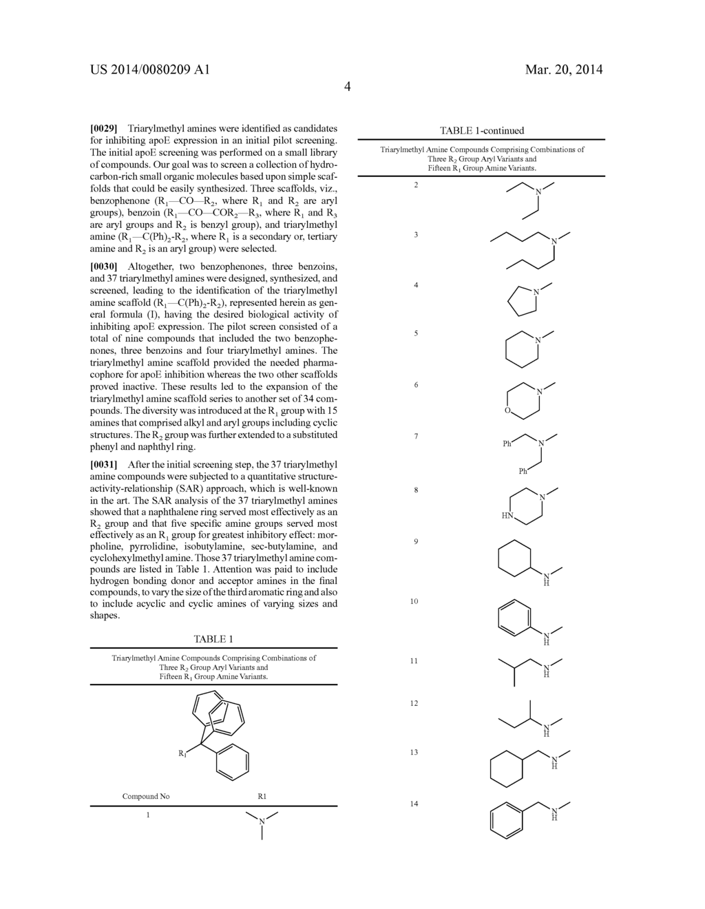 METHOD OF INHIBITING APOLIPOPROTEIN-E EXPRESSION COMPRISING ADMINISTERING     A TRIARYLMETHYL AMINE COMPOUND - diagram, schematic, and image 07