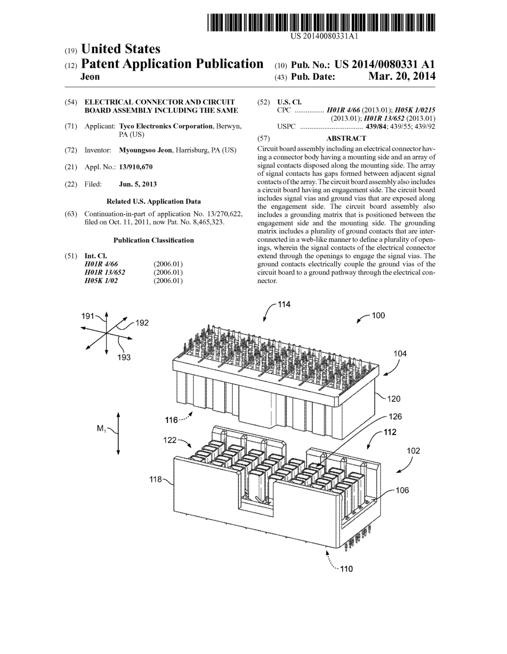 ELECTRICAL CONNECTOR AND CIRCUIT BOARD ASSEMBLY INCLUDING THE SAME - diagram, schematic, and image 01