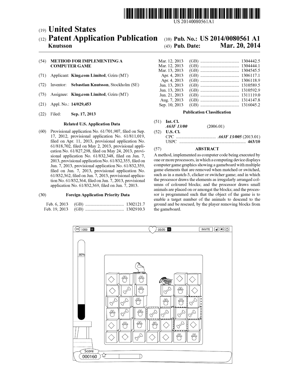 METHOD FOR IMPLEMENTING A COMPUTER GAME - diagram, schematic, and image 01