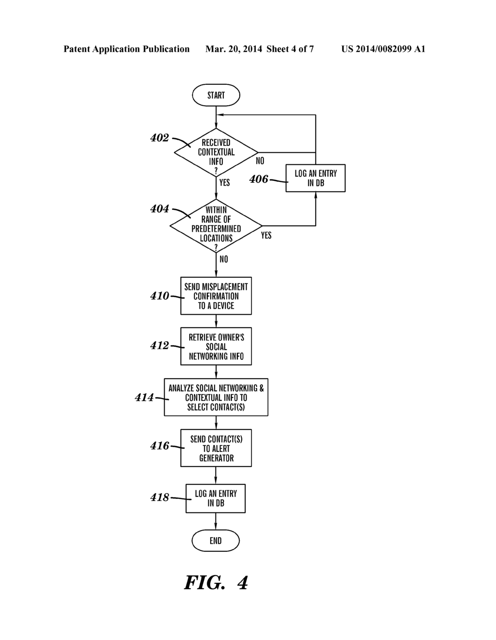 MISPLACED MOBILE DEVICE NOTIFICATIONS BASED ON RIGHTFUL USER'S SOCIAL     NETWORKING INFORMATION - diagram, schematic, and image 05