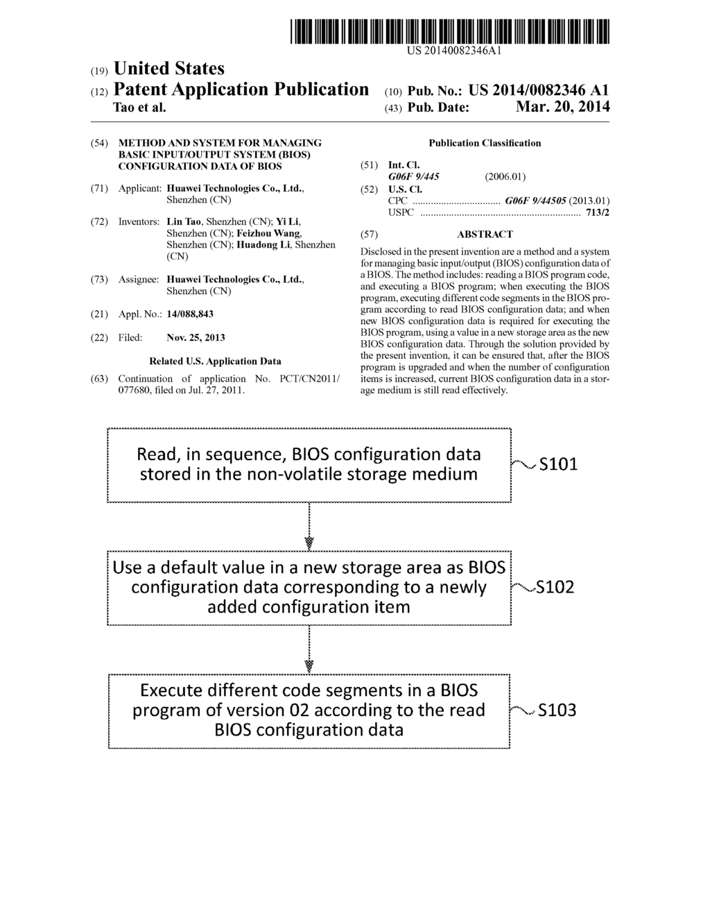 Method and System for Managing Basic Input/Output System (BIOS)     Configuration Data of BIOS - diagram, schematic, and image 01