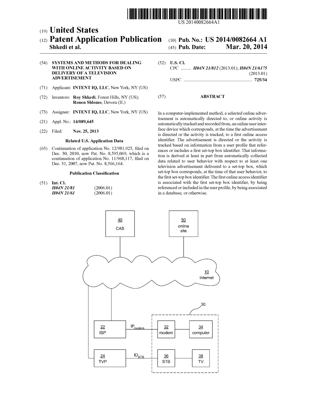 Systems and methods for dealing with online activity based on delivery of     a television advertisement - diagram, schematic, and image 01