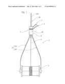 BOBBIN HOLDER FOR TYING THREAD FOR MAKING FISHING FLIES AND METHOD FOR     FASTENING DUBBING USING THIS BOBBIN HOLDER diagram and image