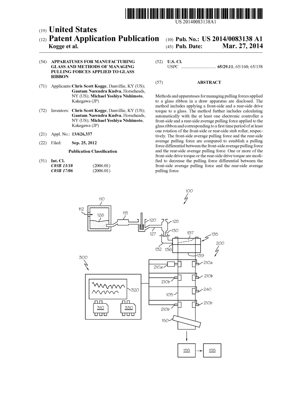 APPARATUSES FOR MANUFACTURING GLASS AND METHODS OF MANAGING PULLING FORCES     APPLIED TO GLASS RIBBON - diagram, schematic, and image 01