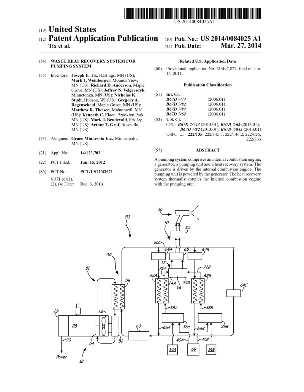 WASTE HEAT RECOVERY SYSTEM FOR PUMPING SYSTEM - diagram, schematic, and image 01