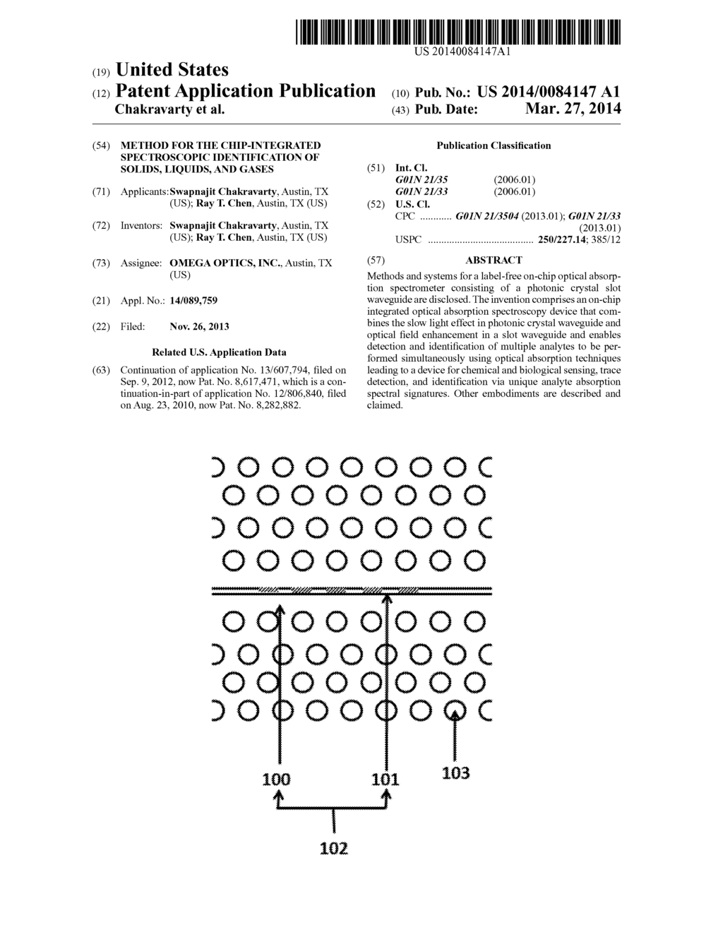 Method for the Chip-Integrated Spectroscopic Identification of Solids,     Liquids, and Gases - diagram, schematic, and image 01