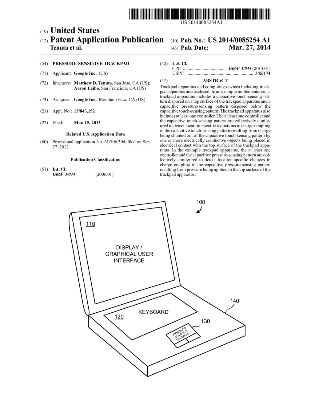 PRESSURE-SENSITIVE TRACKPAD - diagram, schematic, and image 01