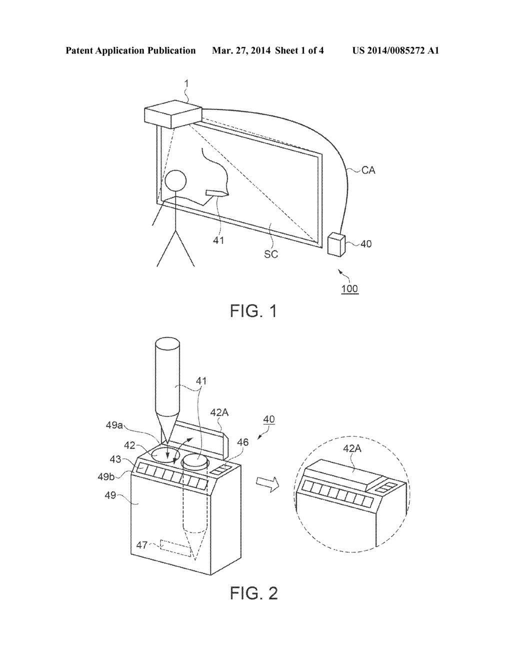 PROJECTOR SYSTEM AND CONTROL METHOD FOR THE PROJECTOR SYSTEM - diagram, schematic, and image 02