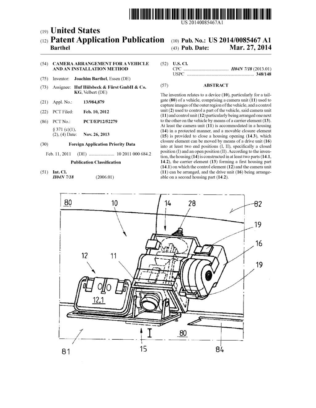 CAMERA ARRANGEMENT FOR A VEHICLE AND AN INSTALLATION METHOD - diagram, schematic, and image 01