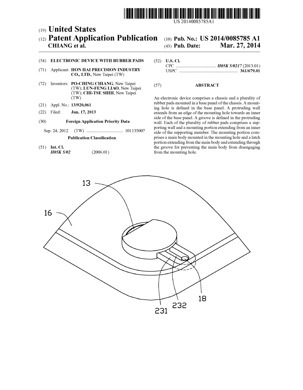 ELECTRONIC DEVICE WITH RUBBER PADS - diagram, schematic, and image 01