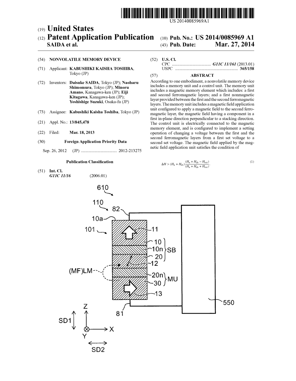 NONVOLATILE MEMORY DEVICE - diagram, schematic, and image 01