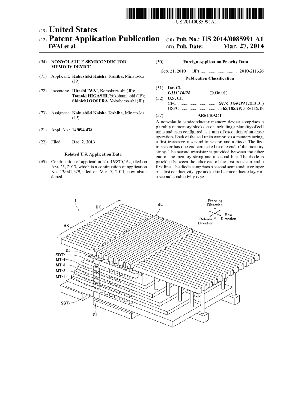 NONVOLATILE SEMICONDUCTOR MEMORY DEVICE - diagram, schematic, and image 01