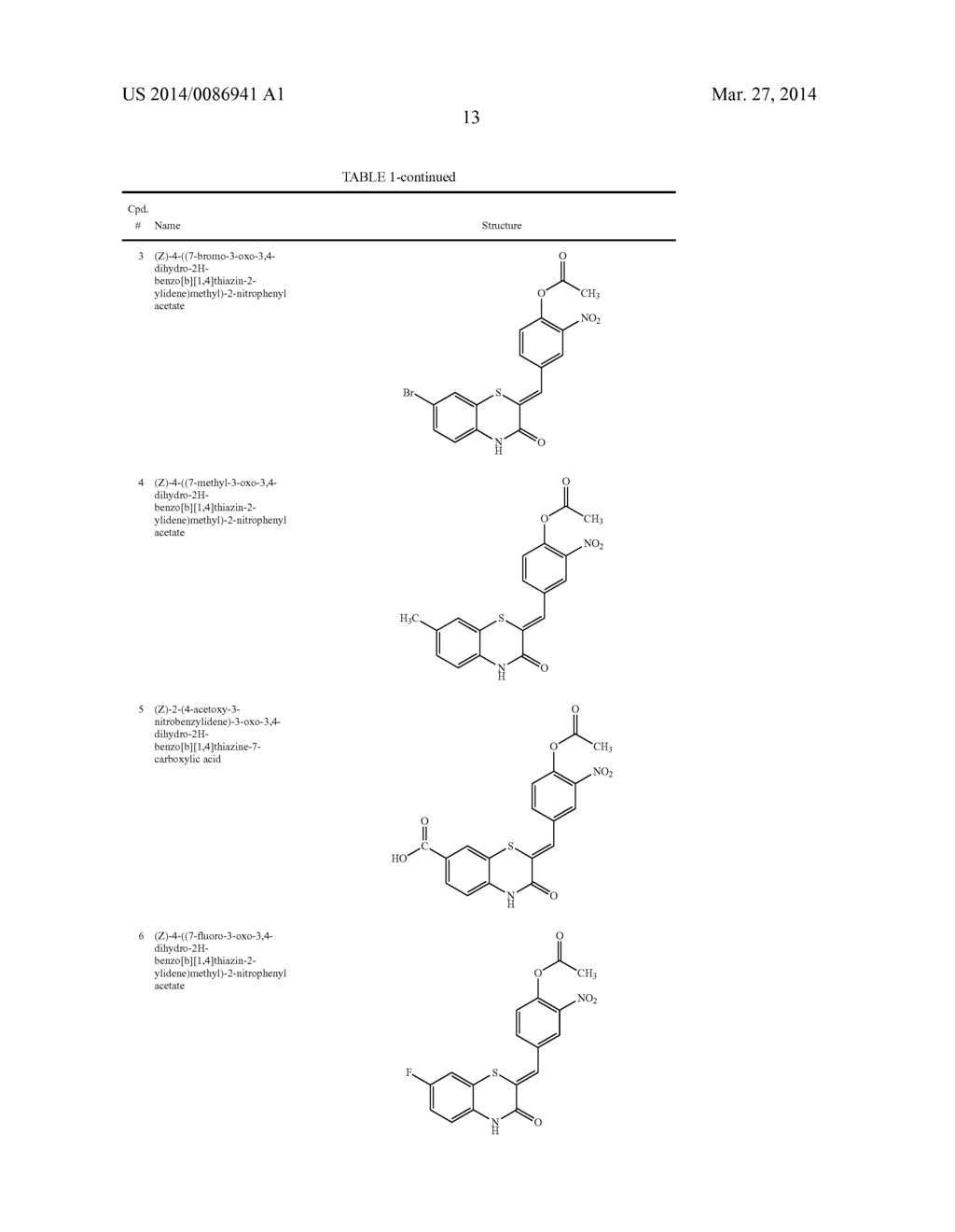 SUBSTITUTED 2-BENZYLIDENE-2H-BENZO[b][1,4]THIAZIN-3(4H)-ONES, DERIVATIVES     THEREOF, AND THERAPEUTIC USES THEREOF - diagram, schematic, and image 15