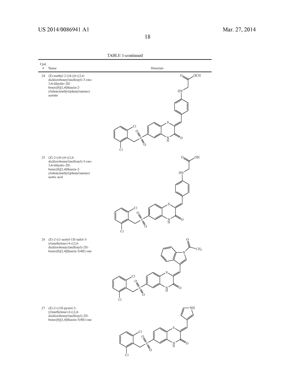 SUBSTITUTED 2-BENZYLIDENE-2H-BENZO[b][1,4]THIAZIN-3(4H)-ONES, DERIVATIVES     THEREOF, AND THERAPEUTIC USES THEREOF - diagram, schematic, and image 20