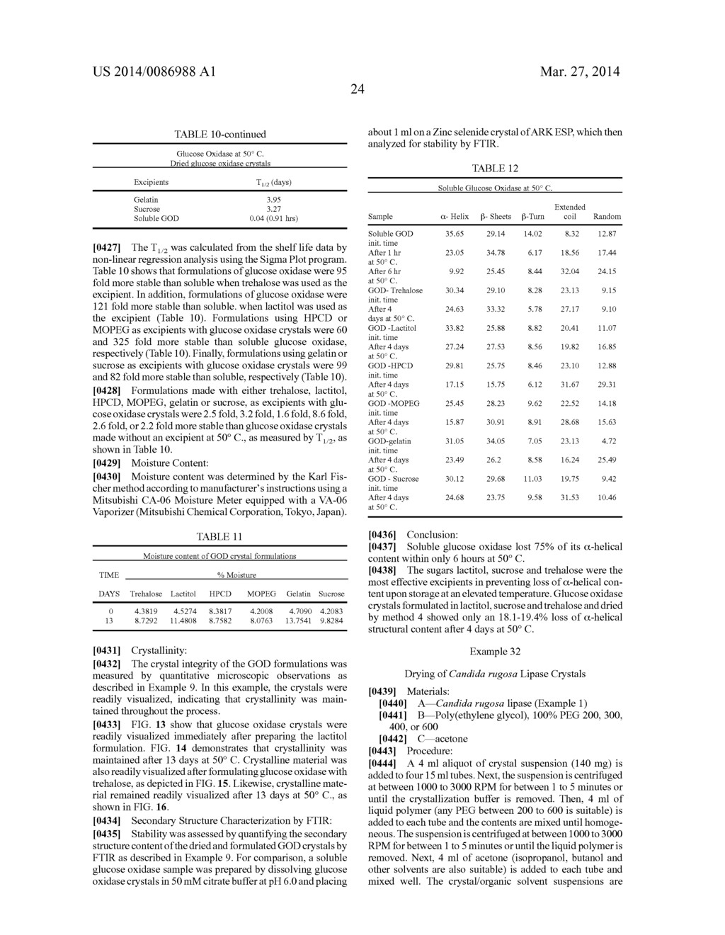 Stabilized Protein Crystals, Formulations Containing Them and Methods of     Making Them - diagram, schematic, and image 49