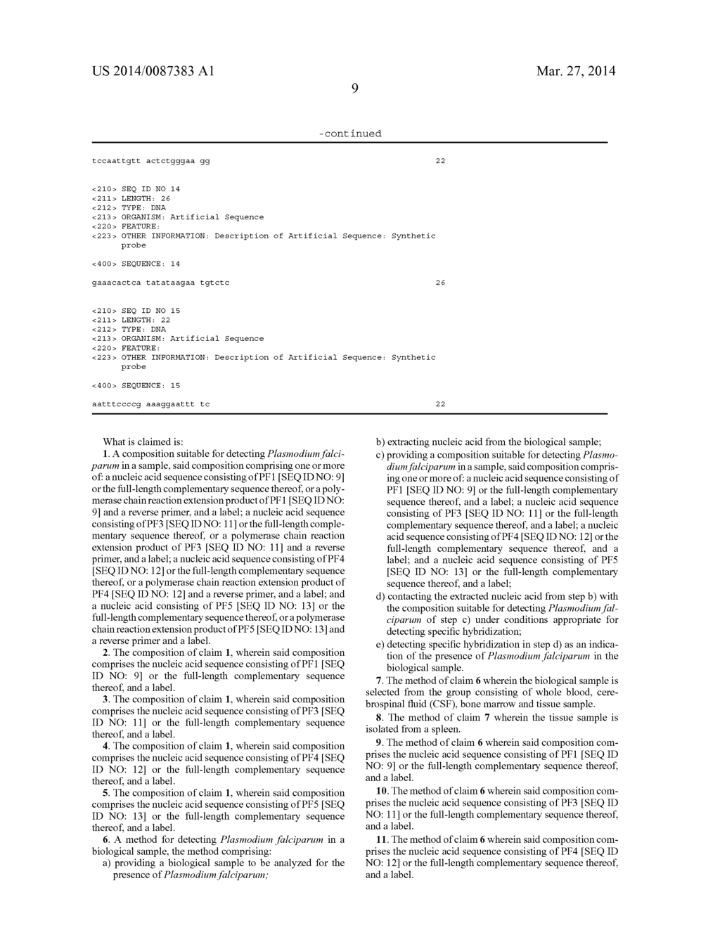 NUCLEIC ACID PROBES AND METHODS FOR DETECTING PLASMODIUM PARASITES - diagram, schematic, and image 10