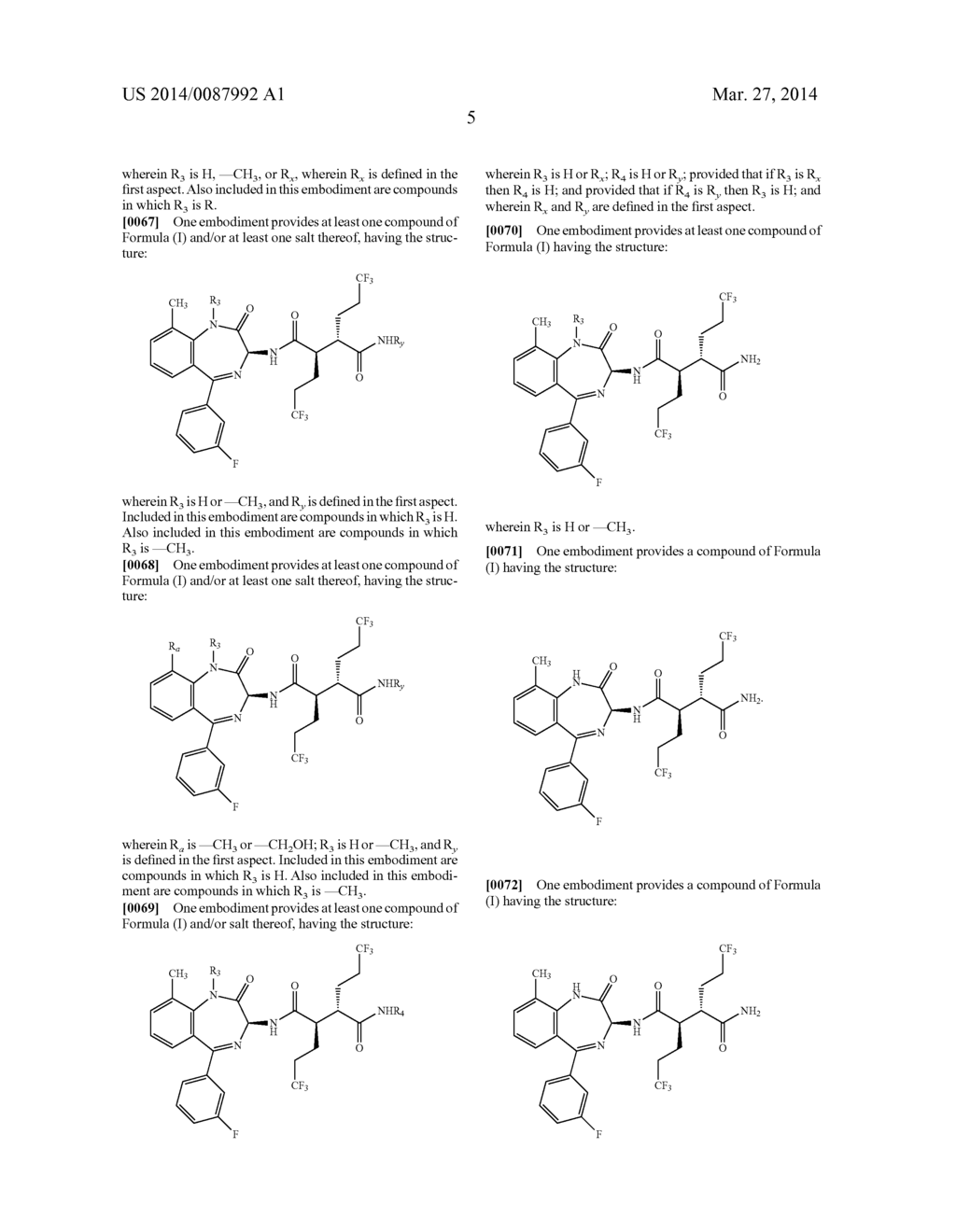 BIS(FLUOROALKYL)-1,4-BENZODIAZEPINONE COMPOUNDS AND PRODRUGS THEREOF - diagram, schematic, and image 12