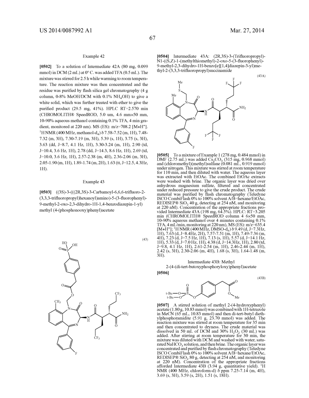 BIS(FLUOROALKYL)-1,4-BENZODIAZEPINONE COMPOUNDS AND PRODRUGS THEREOF - diagram, schematic, and image 74